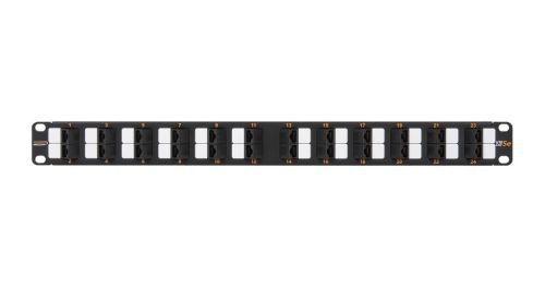  Nikomax UTP patch panel cat.5e 24 port 19" 1U döntött (NMC-RP24UD2-AN-1U-BK) 