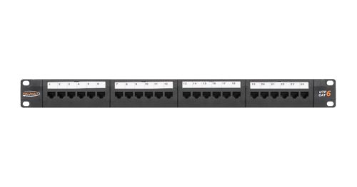  Nikomax UTP patch panel cat.6 24 port 19" 1U (NMC-RP24UE2-1U-BK) 