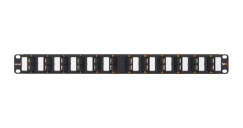  Nikomax UTP patch panel cat.6 24 port 19" 1U döntött (NMC-RP24UE2-AN-1U-BK) 