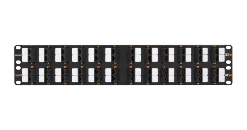  Nikomax UTP patch panel cat.5e 48 port 19" 2U döntött (NMC-RP48UD2-AN-2U-BK) 