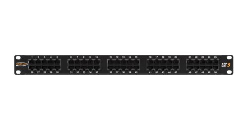  Nikomax patch panel 50 port 1U 19" fekete (NMC-RP50UC3-1U-BK) 