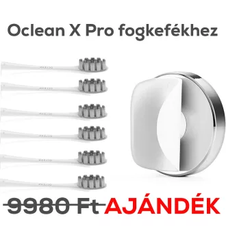   AJÁNDÉK 6db fehér fogkefe fej + fali tartó OCLEAN X Pro fogkefe vásálása esetén
