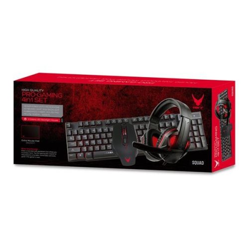  Omega VARR VG4IN1SET01 Gamer angol billentyűzet + egér + fejhallgató + egérpad szett 