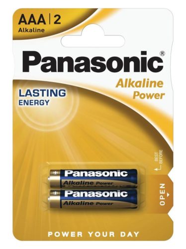  Panasonic 1.5V Alkáli AAA ceruza elem Alkaline Power (2db / csomag) (LR03APB/2BP) 