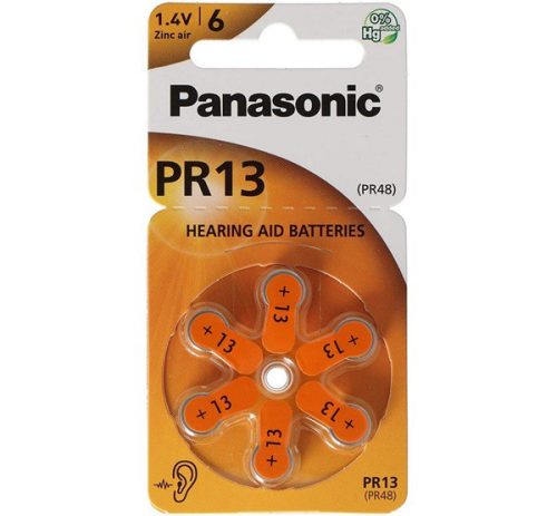  PANASONIC elem (PR13L/6LB, 1.4V, cink-levegő) 6db / csomag (PR13-6LB) 