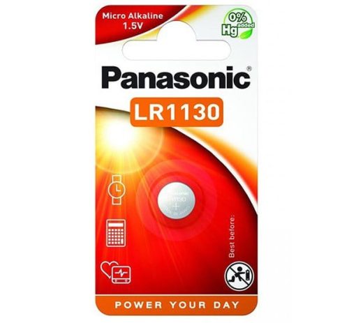  PANASONIC gombelem (LR1130EL, 1.5V, alkáli) 1db / csomag (LR-1130EL-1B) 