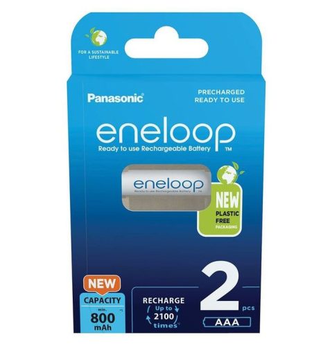  Panasonic Eneloop 1.2V AAA Ni-Mh 800mAh akku (2db) (BK-4MCDE/2BE) 