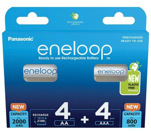  Panasonic Eneloop 1.2V AA/AAA 2000/800mAh akku (4+4db) (BK-KJMCDE44E) 