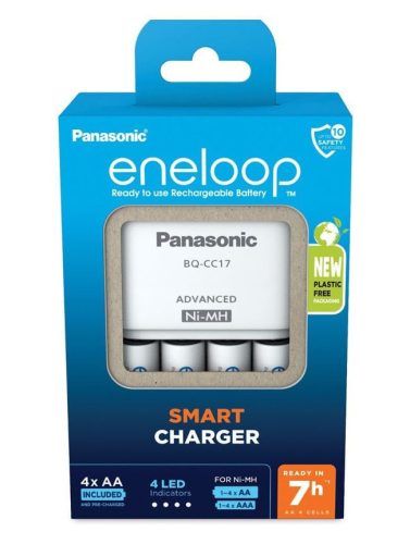  Panasonic Eneloop Smart AA/AAA akkumulátor töltő + 4db 2000mAh AA akkumulátor (K-KJ17MCD40E) 