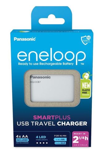  Panasonic Eneloop BQ-CC87 akkumulátor töltő időzítővel + 4db 2000mAh AA akkumulátor (K-KJ87MCD40USB) 