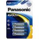  Panasonic 1.5V Alkáli AAA ceruza elem EVOLTA (4db / csomag)  (LR03EGE/4BP) 