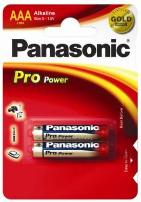  Panasonic 1.5V Alkáli AAA ceruza elem Pro power (2db / csomag)  (LR03PPG/2BP) 