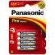  Panasonic 1.5V Alkáli AAA ceruza elem Pro power (4db / csomag)  (LR03PPG/4BP) 