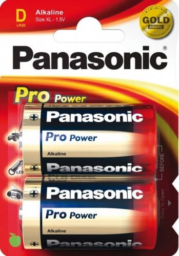  Panasonic Alkaline Pro Power 1.5V Goliat elem (D) (2db / blister)  (LR20PPG/2BP) 