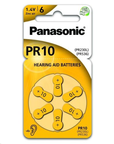  Panasonic 1.4V PR10L/6LB Cink-levegő hallókészülék elem (6db / csomag) (PR-230(10)/6LB) 