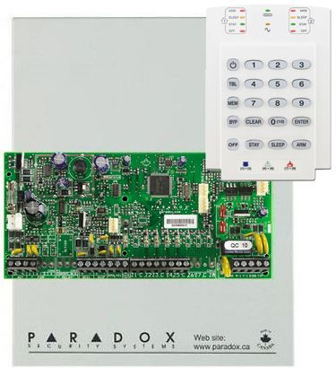  Paradox SP5500+ központ panel + K10V kezelő + fémdoboz 