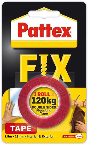  Patex Fix 120 kg kétoldalas ragasztószalag 19mmx1,5m (1486524) 