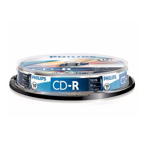  Philips CD-R 80'/700MB lemez hengeres 10db/cs 