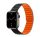  Phoner Rever Apple Watch forgatható mágneses szilikon szíj 41/40/38mm S/M fekete/narancs (72502) 