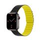  Phoner Rever Apple Watch forgatható mágneses szilikon szíj 41/40/38mm S/M fekete/sárga (72503) 