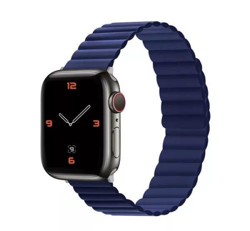  Phoner Rever Apple Watch forgatható mágneses szilikon szíj 41/40/38mm S/M kék (72509) 