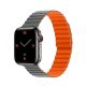  Phoner Rever Apple Watch forgatható mágneses szilikon szíj 41/40/38mm S/M szürke/narancs (72505) 