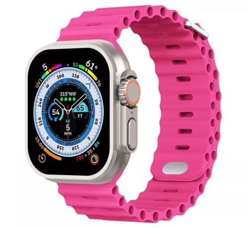  Phoner River Apple Watch 41/40/38 mm szilikon szíj pink (72494) 