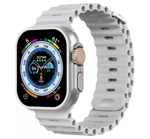  Phoner River Apple Watch 41/40/38 mm szilikon szíj szürke (72498) 