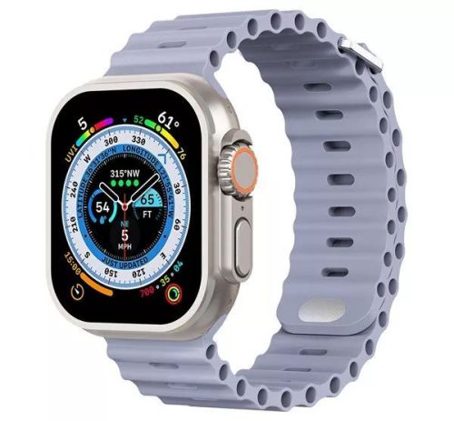  Phoner River Apple Watch 49/45/44/42 mm szilikon szíj levendulaszürke (72479) 