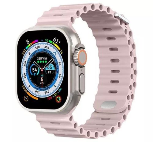  Phoner River Apple Watch 49/45/44/42 mm szilikon szíj rózsaszín (72482) 