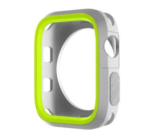  Phoner Twin Apple Watch szilikon tok 45mm ezüst/zöld (72666) 