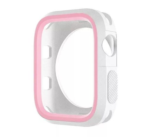  Phoner Twin Apple Watch szilikon tok 41mm fehér/rózsazsín (72667) 