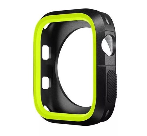  Phoner Twin Apple Watch szilikon tok 45mm fekete/zöld (72670) 