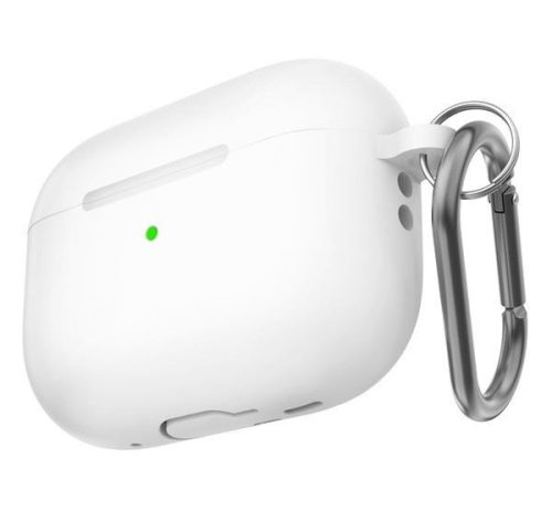  Phoner Simple Apple Airpods Pro 2 szilikon tok csuklópánttal fehér (PN-CP-PT-LC-CS14-WE) 