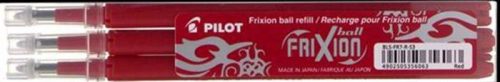  Pilot FriXion Ball 3 darabos betétszett közepes heggyel piros (BLS-FR-7-R-S3) 