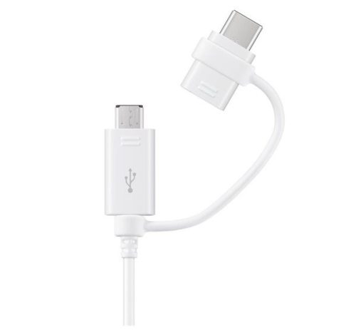  SAMSUNG adatkábel és töltő 2in1 (USB - microUSB / Type-C) FEHÉR (EP-DG930DWE) 