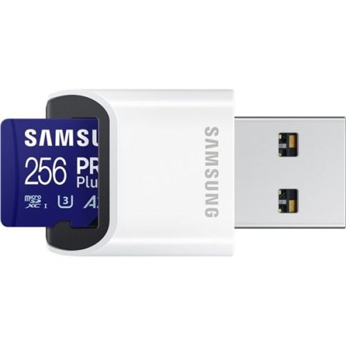  256GB microSDXC Samsung Pro Plus CL10 U3 A2 V30 + kártyaolvasó (MB-MD256SB/WW) 