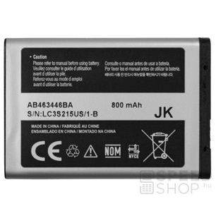  Samsung AB463446BU 800mAh Li-ion mobiltelefon akkumulátor (csomagolás nélkül) 