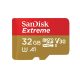  32GB microSDHC Sandisk Extreme U3 V30 UHS-I Class 10 (SDSQXAF-032G-GN6MA / 173420) 