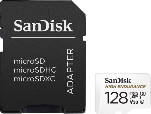  128GB Micro SDXC memória kártya Sandisk High Endurance CL10 U3 V30 + adapter  (SDSQQNR-128G-GN6IA / 183567) 