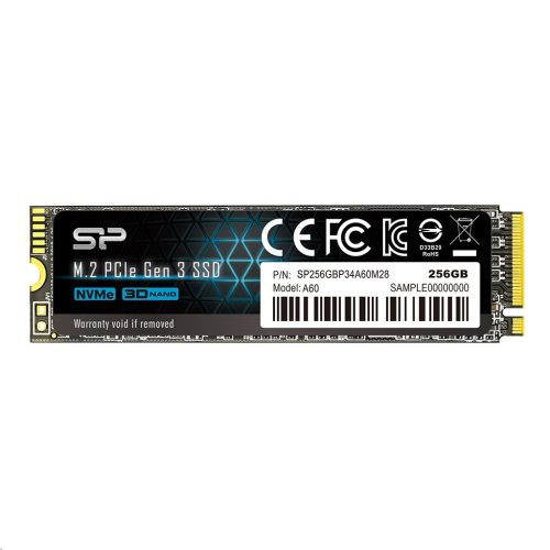  256GB Silicon Power P34A60 M.2 SSD meghajtó (SP256GBP34A60M28) 