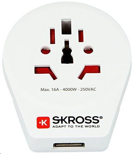  SKROSS World to Europe utazó adapter (SKR-WORLDTOEUUSB) 