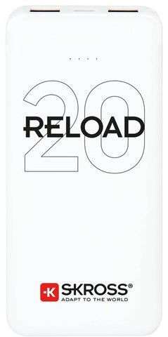  SKROSS Reload20 20Ah Power Bank USB/microUSB kábellel, két kimenettel  (RELOAD20 / 1.400140) 