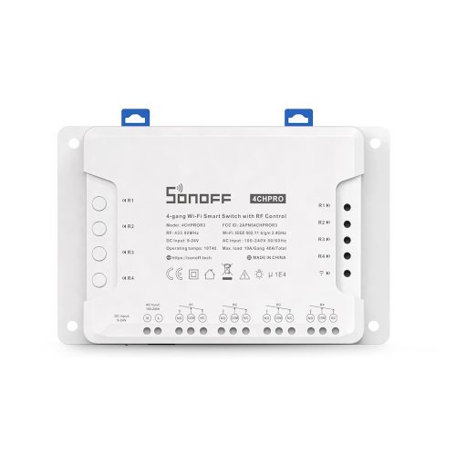  Sonoff 4CH PRO (R3) Wi-Fi-s és RF-es időzíthető kapcsoló relé négy áramkörhöz (SON-REL-4CHP-R3 / 4CHPROR3) 