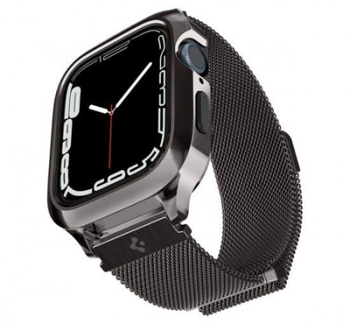  Spigen Metal Fit Pro Apple Watch 8/7 45mm fém szíj tokkal grafit fekete (ACS04585) 