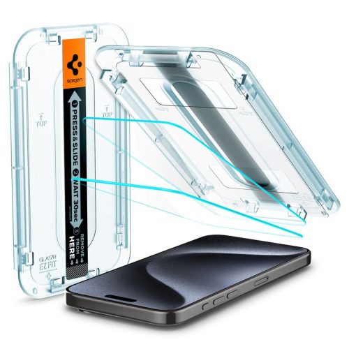  Spigen EZ FIT GLAS.tR iPhone 15 Pro kijelzővédő 2db (AGL06892) 