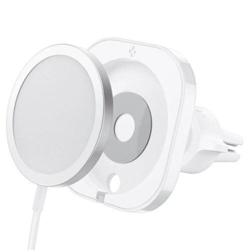  Spigen MagSafe Charger (2020) szellőzőrácsba rakható autós tartó töltő funkcióval fehér (ACP03163) 