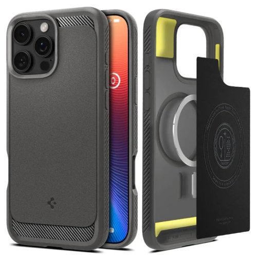  Spigen Rugged Armor MagFit iPhone 16 Pro tok szürke (ACS08116) 