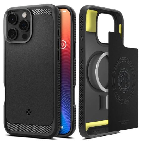  Spigen Rugged Armor MagFit iPhone 16 Pro Max tok fekete (ACS07986) 