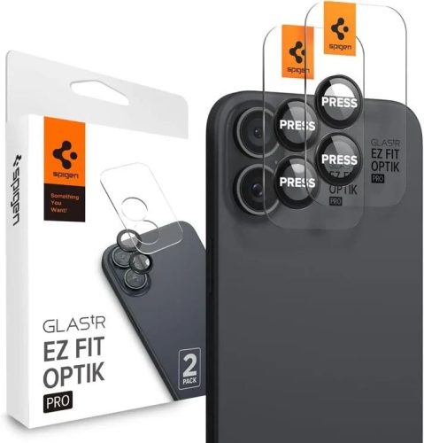  Spigen EZ Fit Optik Pro iPhone 16 Plus / 16 kameravédő lencse fekete kerettel (AGL07921) 